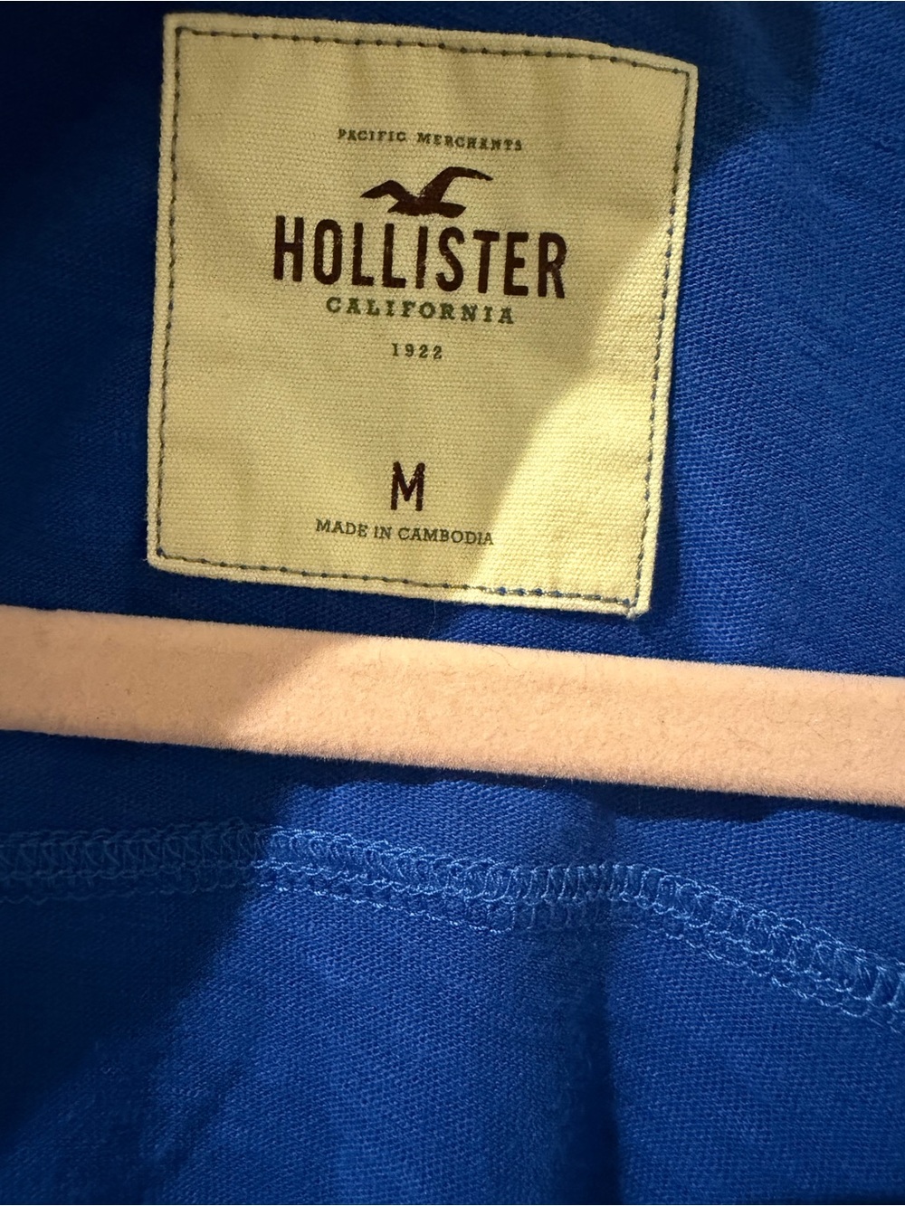 Hollister Women's Cobalt Blue Henley Pocket Tee - Picture 3 of 4